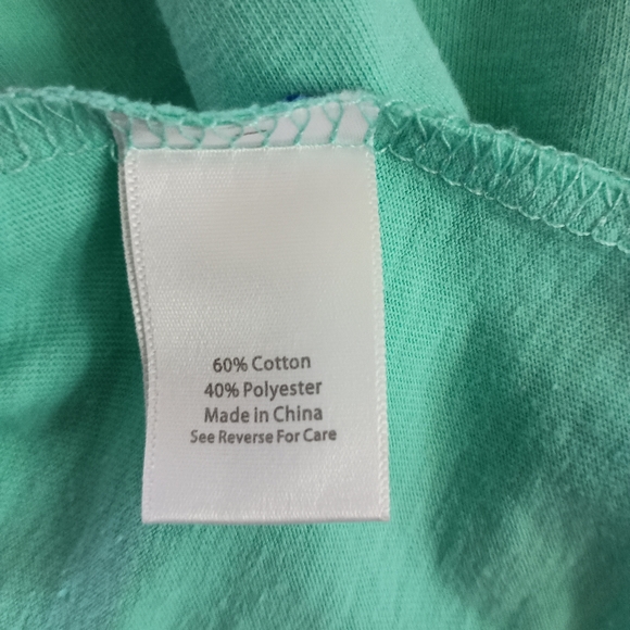 Coral Bay Aqua/Lt Mint Palm Tree Beaded Tee - Picture 4 of 5